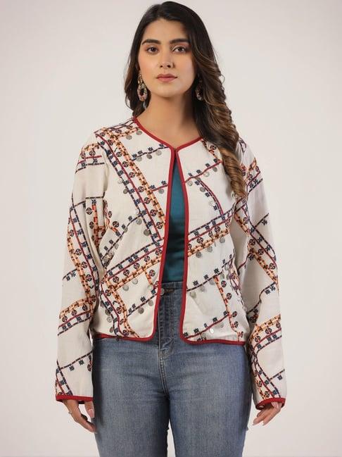 zolo label white embroidered jacket