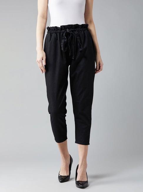 dolce crudo black denim regular fit high rise pants