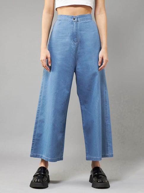 dolce crudo blue denim relaxed fit high rise pants