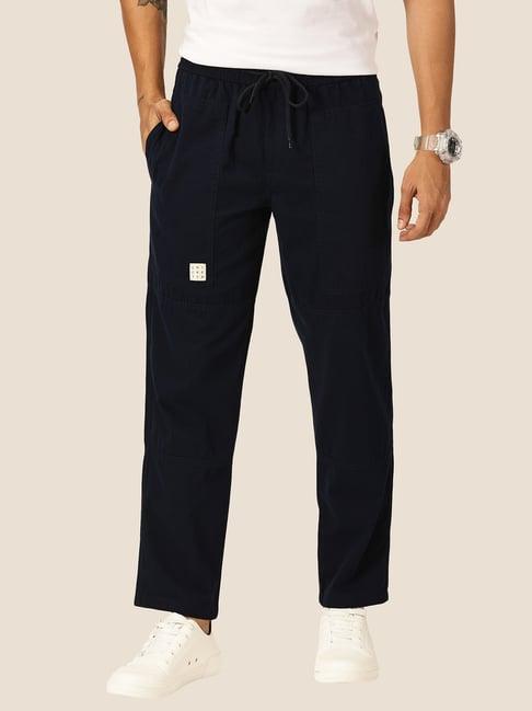 thomas scott navy loose fit cotton drawstring trousers