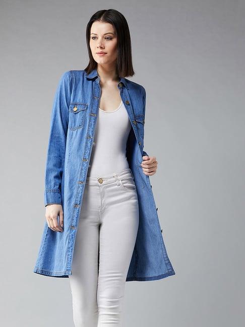 dolce crudo blue denim long shrug