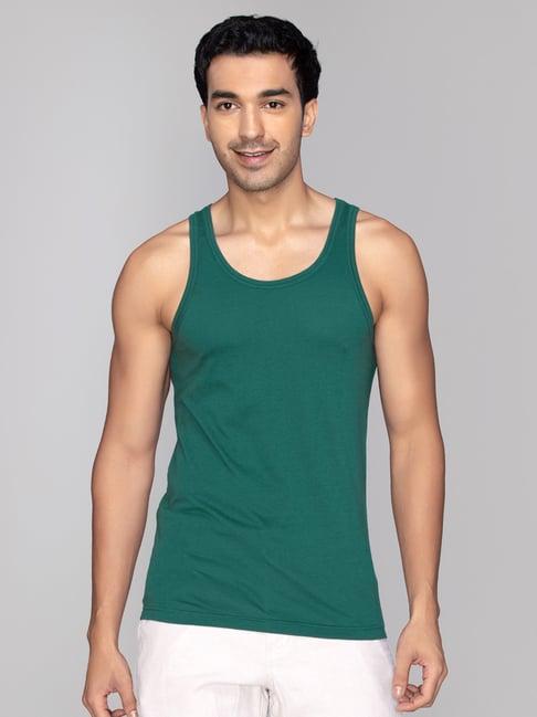 xyxx bottle green round neck vest