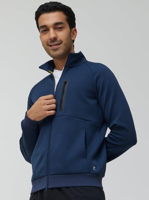 xyxx midnight blue regular fit high neck sweatshirt