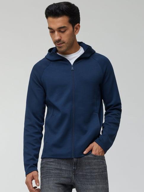 xyxx midnight blue regular fit hooded sweatshirt