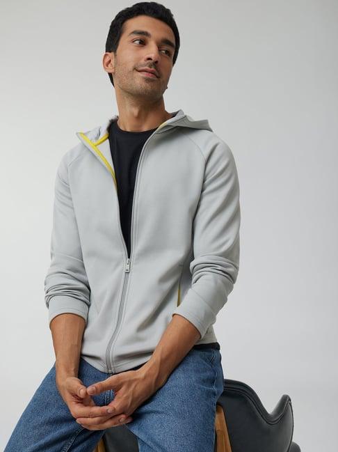 xyxx light grey regular fit hooded sweatshirt