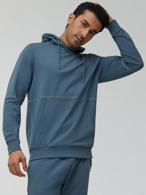 xyxx pastel blue regular fit hooded sweatshirt