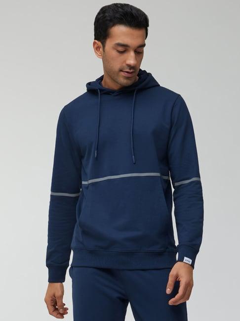 xyxx midnight blue regular fit hooded sweatshirt