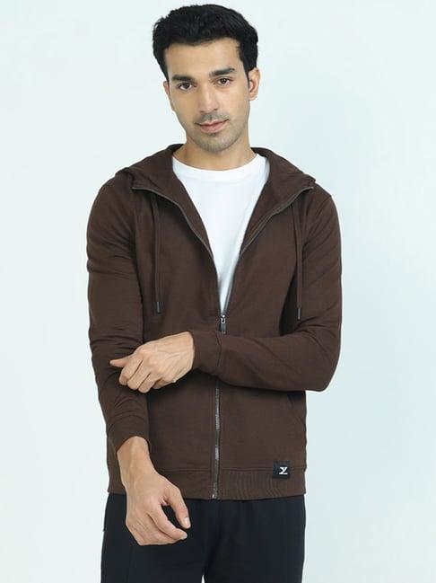 xyxx malt brown relaxed fit hooded sweatshirt