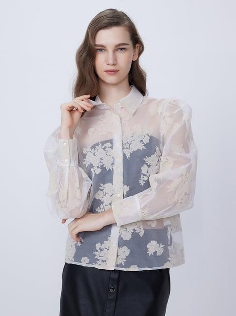 cover story white floral print shirt