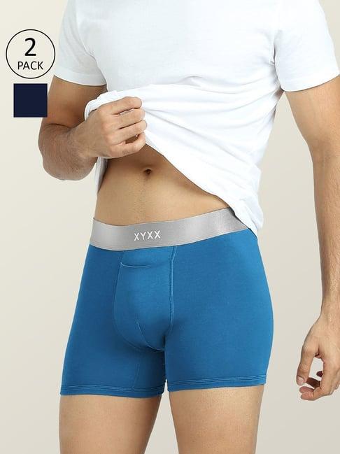 xyxx blue micro modal trunks - pack of 2