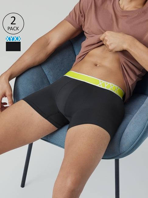 xyxx charcoal & black micro modal trunks - pack of 2