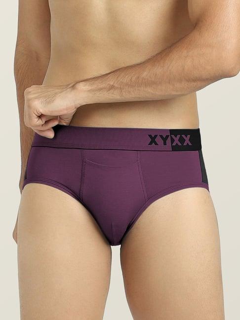 xyxx grape wine & black micro modal briefs