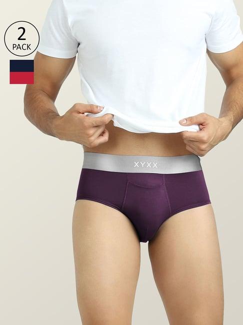 xyxx purple & blue micro modal briefs - pack of 2