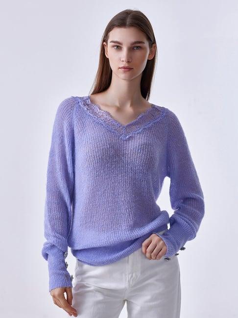 cover story lavender regular fit sweater