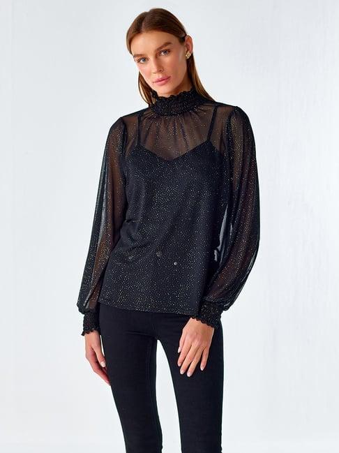 cover story black textured top