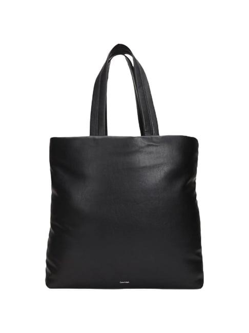 calvin klein black puffed tote