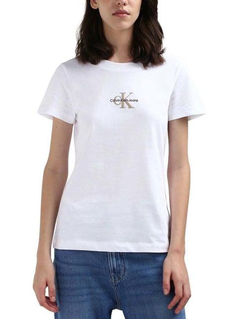 calvin klein bright white cotton t-shirt