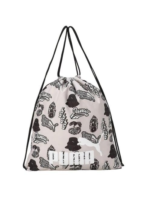 puma white printed backpack