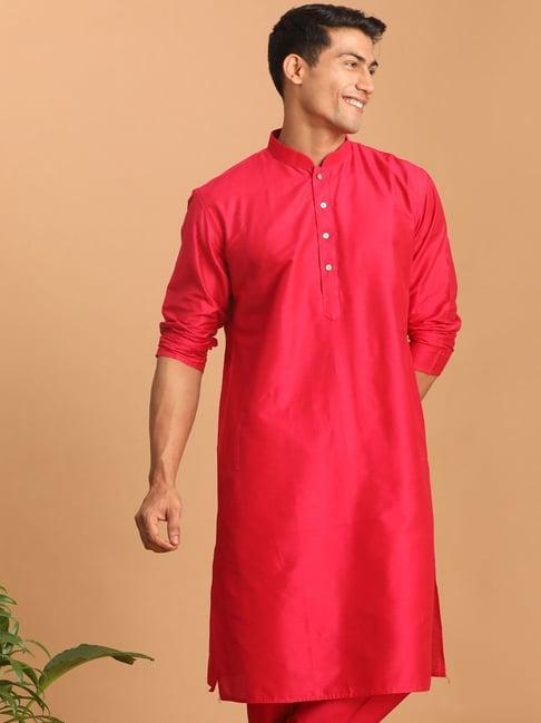 vastramay fuchsia regular fit kurta