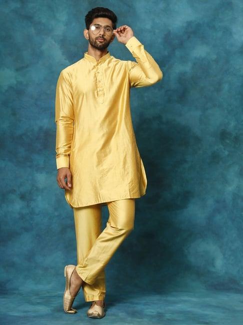 vastramay mustard regular fit kurta bottom set