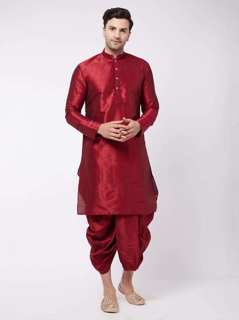 vastramay maroon regular fit kurta bottom set