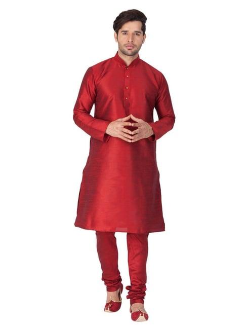 vastramay maroon regular fit kurta bottom set