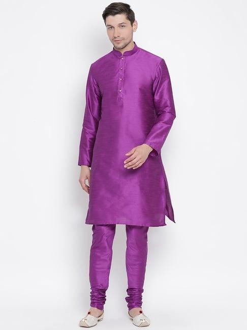 vastramay purple regular fit kurta bottom set