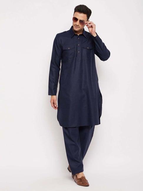 vastramay blue regular fit kurta bottom set