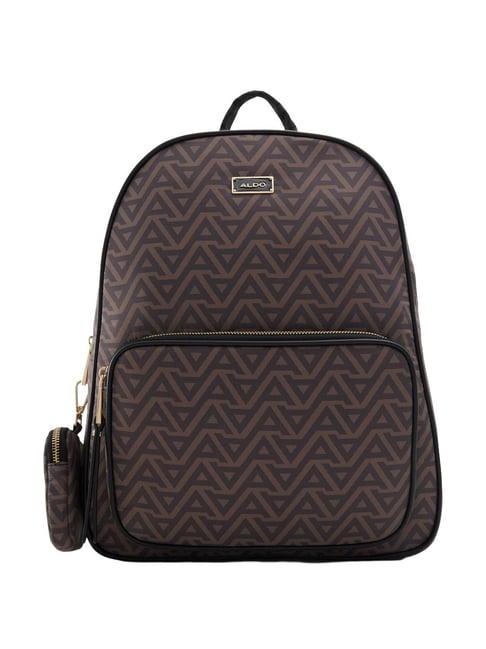 aldo brown synthetic medium backpack with pouch