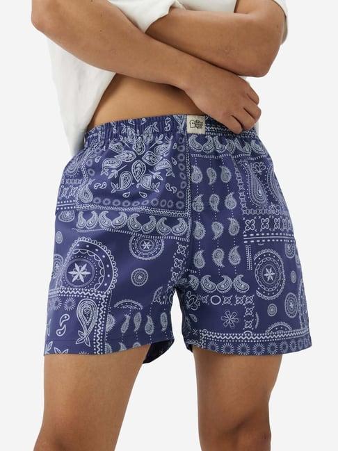 the souled store originals blue regular fit printed boxer shorts