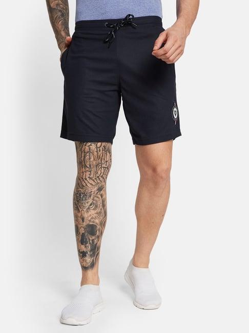 octave navy cotton regular fit shorts