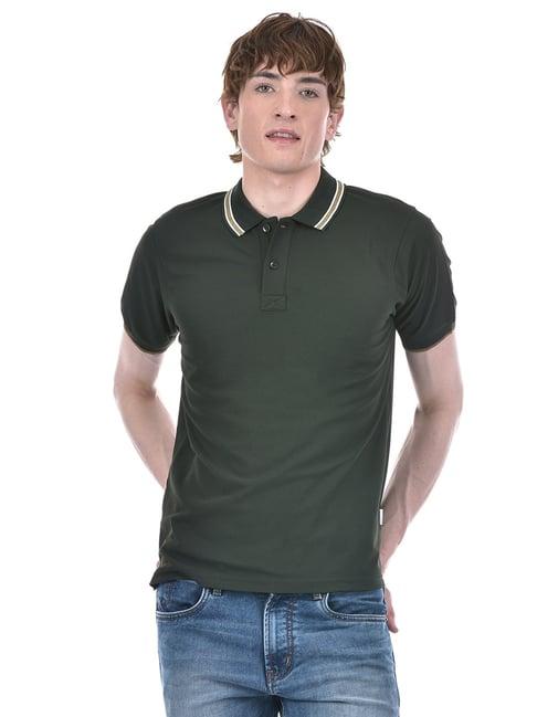 london fog dark green regular fit polo t-shirt