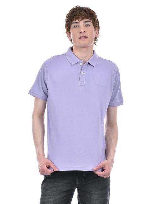 london fog mauve regular fit cotton polo t-shirt