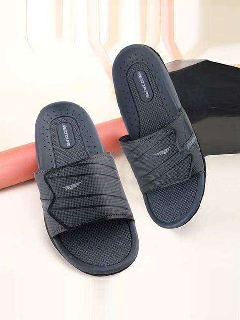 red tape men's grey slides