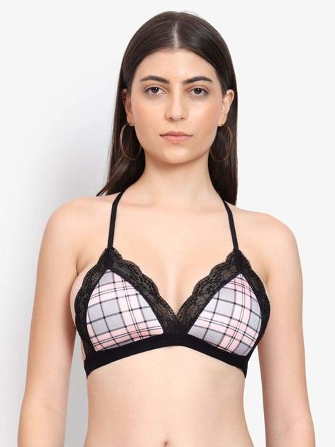 parkha black printed plunge bra