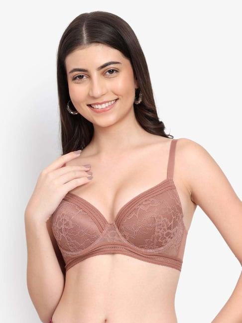 parkha pink self pattern t-shirt bra