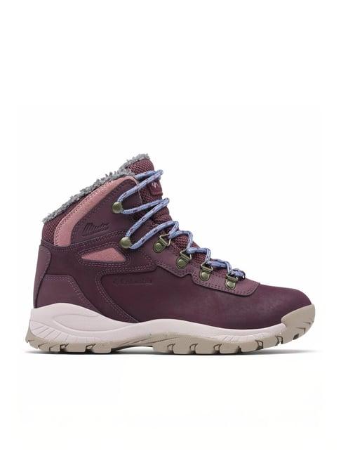 columbia women's newton ridge wp omni-heat ii maroon outdoor shoes