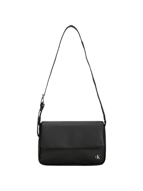 calvin klein black block shoulder bag