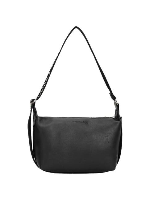 calvin klein black ultralight shoulder bag