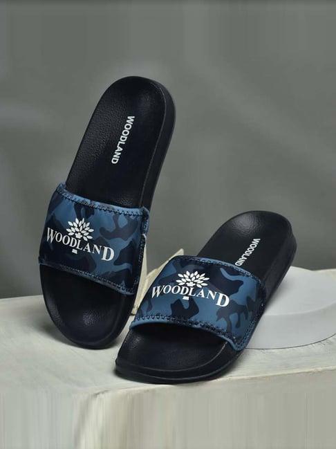 woodland men's blue slides