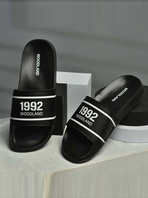 woodland men's black slides