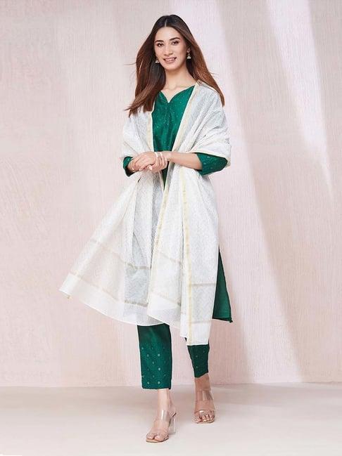 fabindia off-white printed dupatta