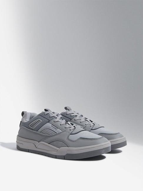 soleplay by westside grey chunky lace-up sneakers