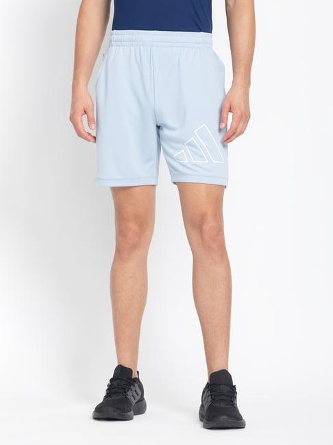 adidas sky blue regular fit logo print sports shorts