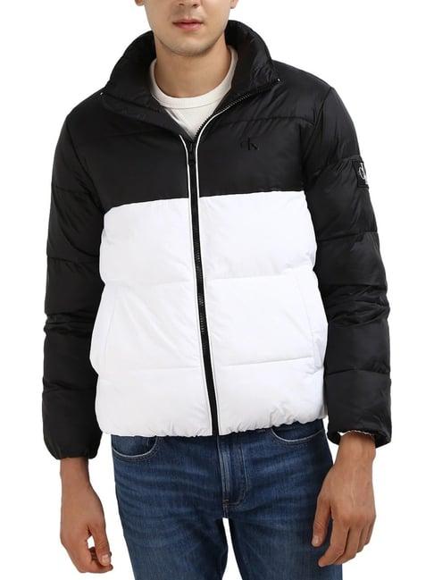 calvin klein black regular fit colour block jacket