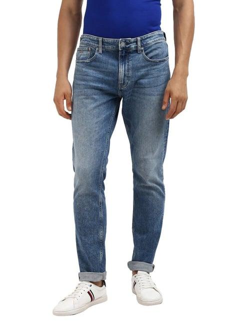 calvin klein mid blue straight fit jeans