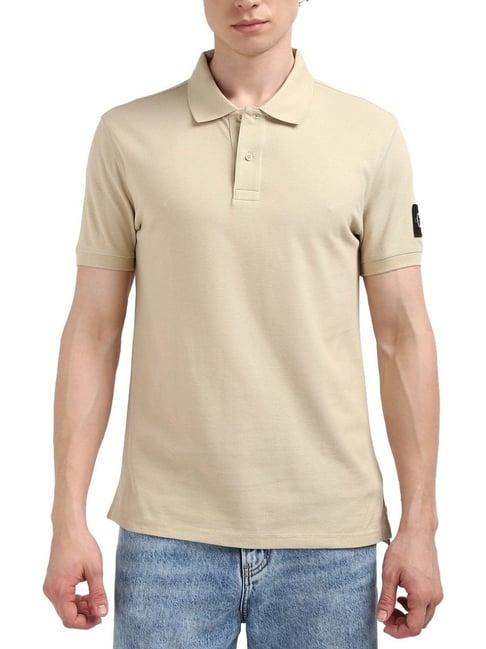 calvin klein pale khaki regular fit t-shirt