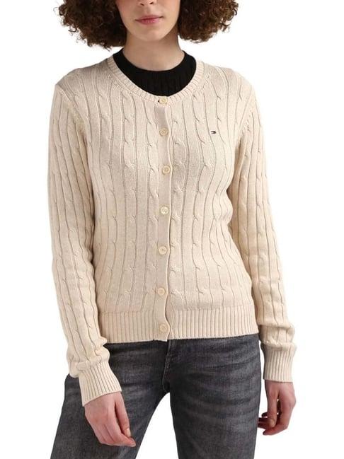 tommy hilfiger beige cotton sweater