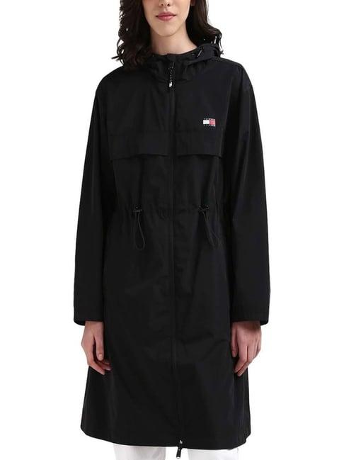 tommy hilfiger black regular fit coat