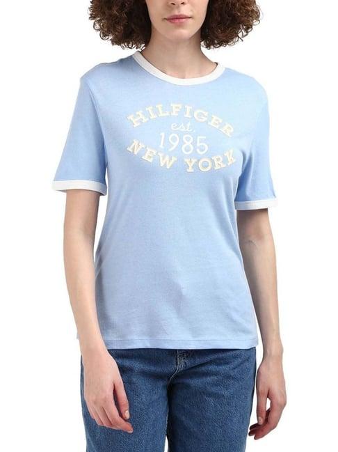 tommy hilfiger vessel blue cotton printed t-shirt